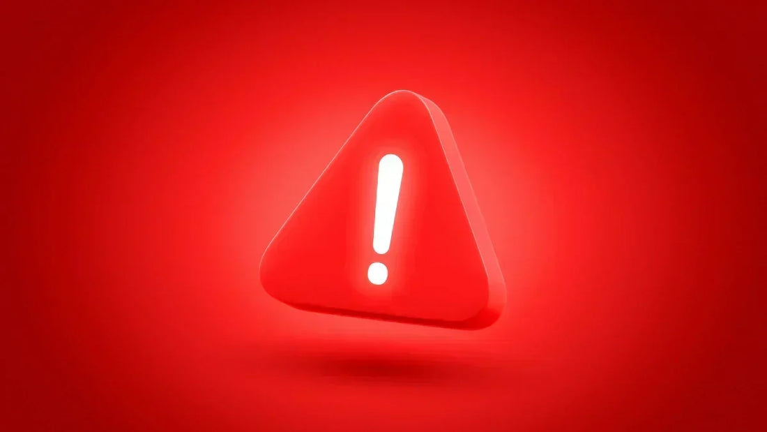 Abo-Falle Warnsignal: Rotes 3D-Symbol warnt vor Betrug und Sicherheitsrisiken im digitalen E-Commerce.
