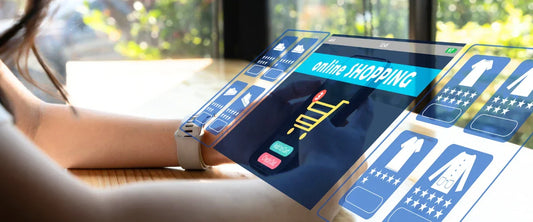 Monitor mit Warenkorb und Icons für barrierefreien Checkout nach BFSG-Standard im Shop