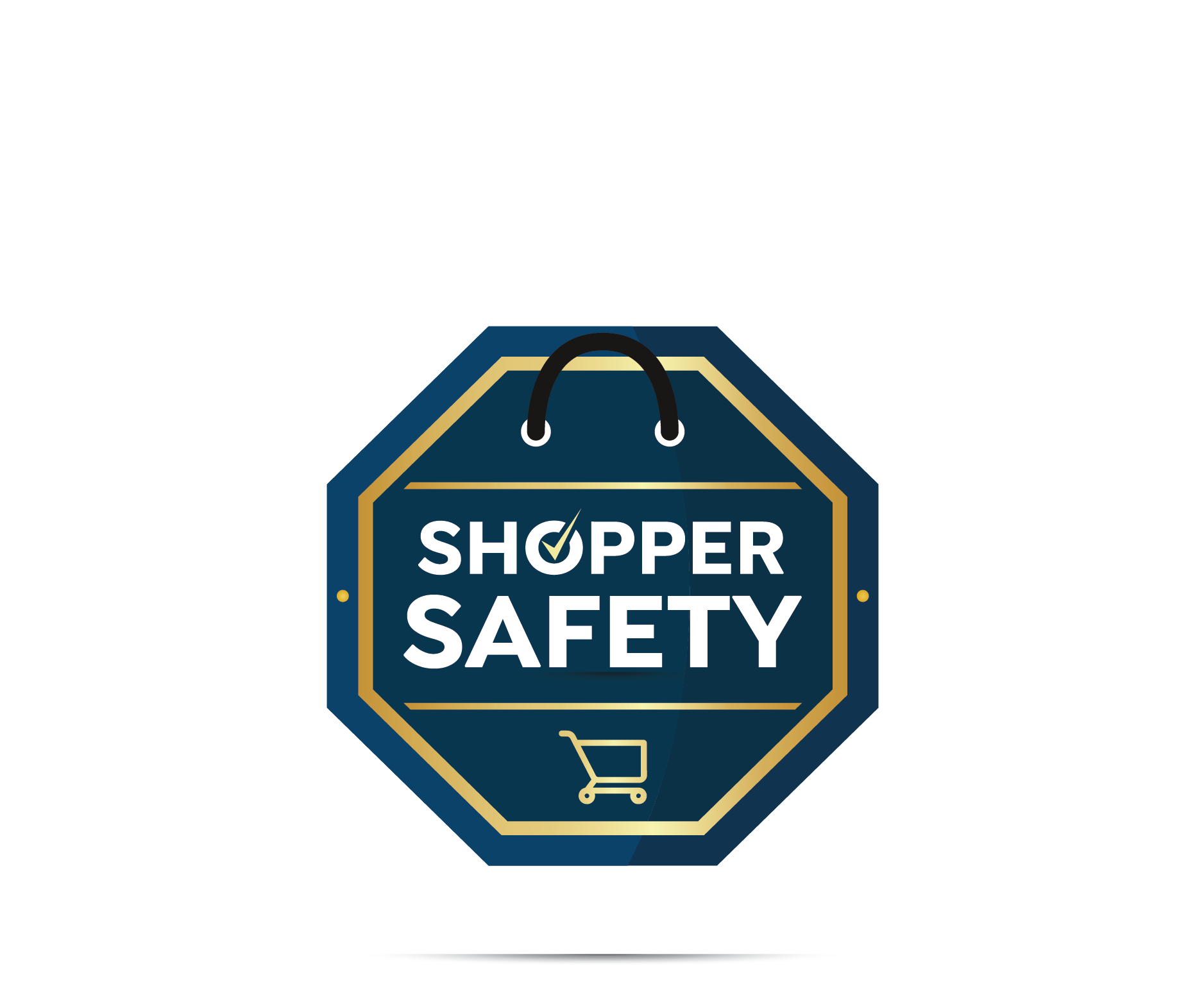 Shopper Safety Logo in Blau und Gold – Gütesiegel für sichere Online-Shops, Vertrauen, Seriosität und sicheres Einkaufen.