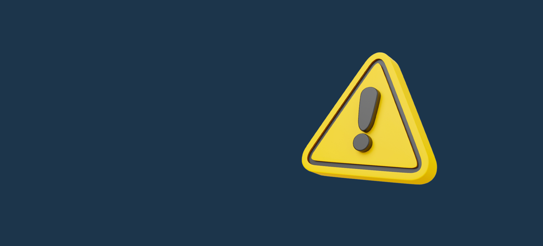 Gelbes Warnsymbol mit Ausrufezeichen auf dunkelblauem Hintergrund – Hinweis auf Sicherheit und Schutz im Internet.