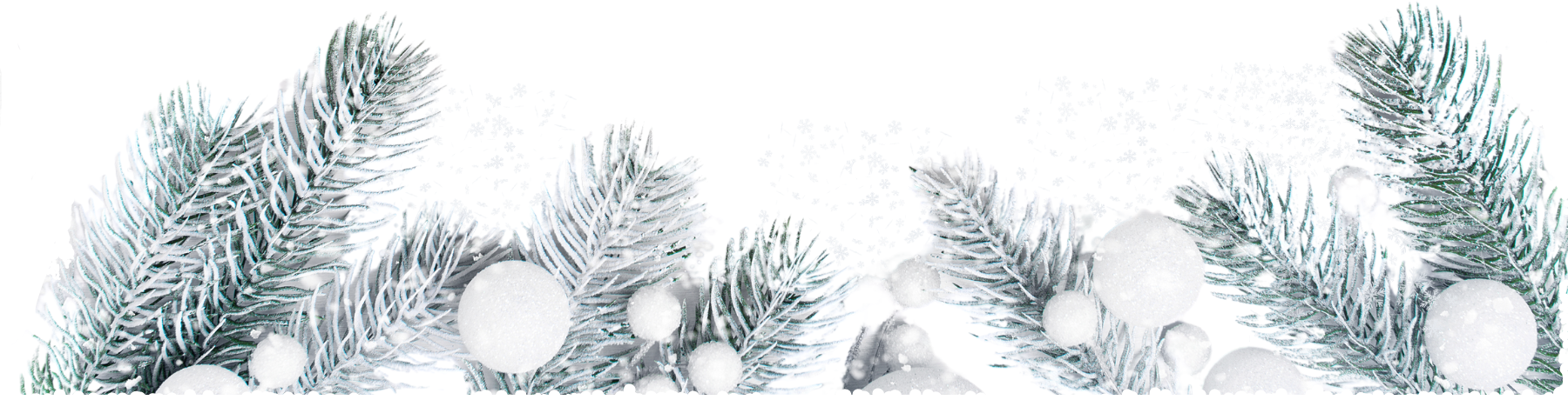 Winterliche Tannenzweige mit Schnee und Schneekugeln als festliche Weihnachtsdekoration im Natur-Look